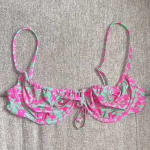 Kulani Kinis Ruched Underwire Bra Bikini Top - In Yucca Tucca